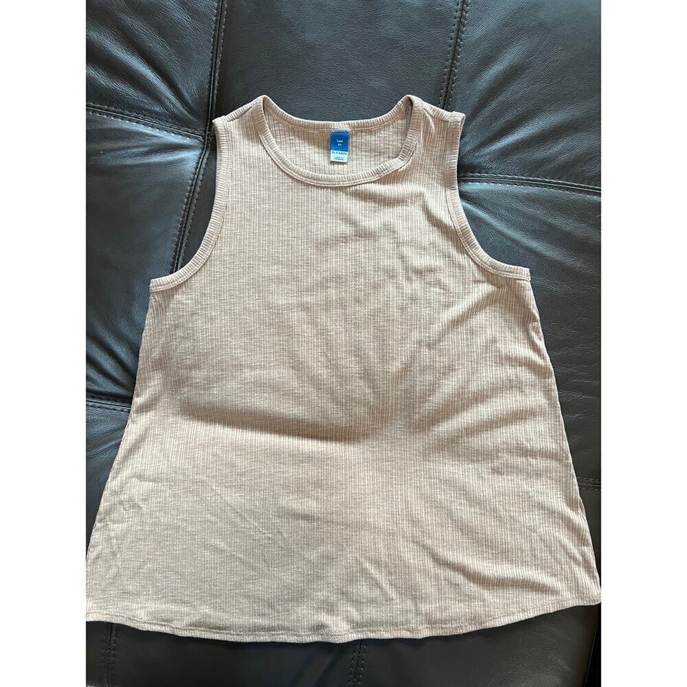 Old Navy Luxe ribbed tank top, tan heather, women's size XS